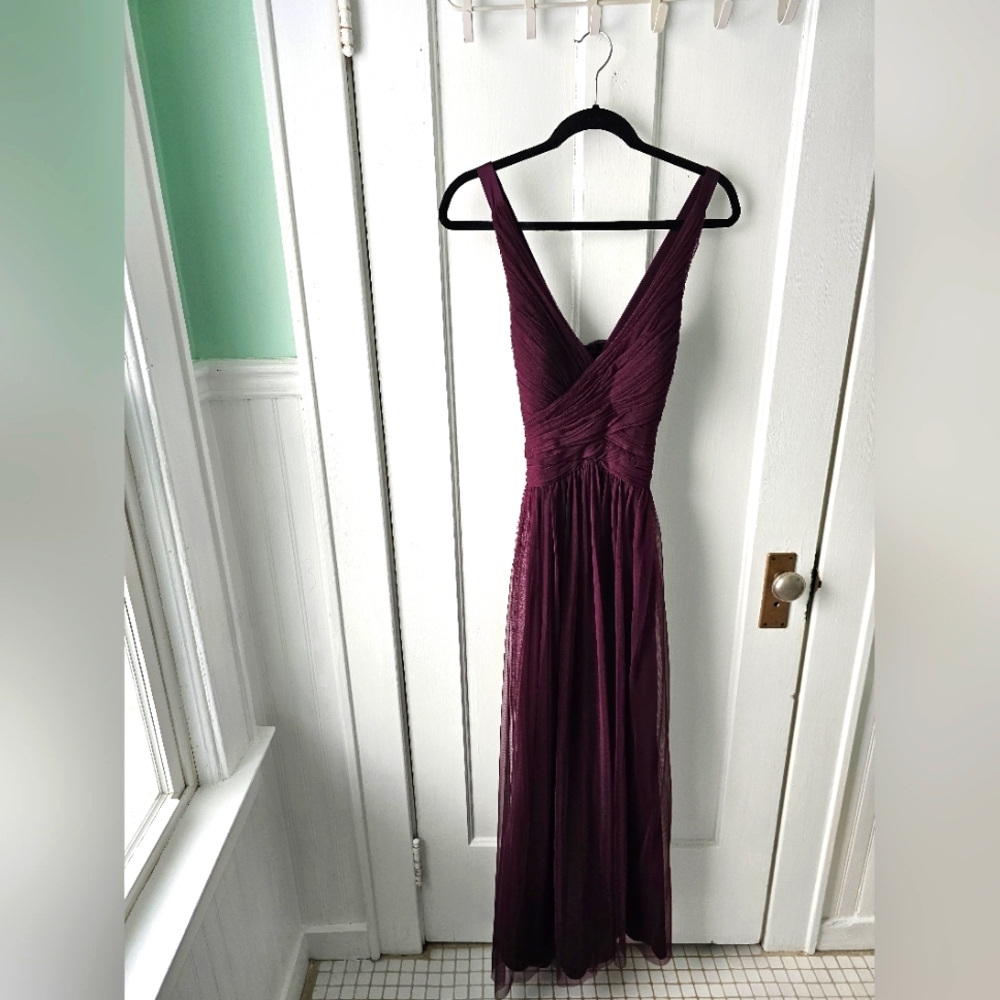 Anthropologie Bridesmaid Hitherto Tulle & Satin maxi dress